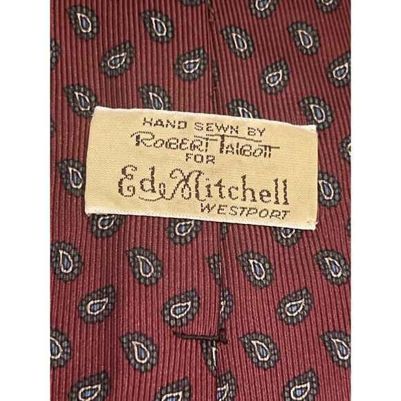 Robert Talbott For Ed Mitchell Westport Hand Made Men’s Neck Tie Made In Usa - Picture 8 of 9